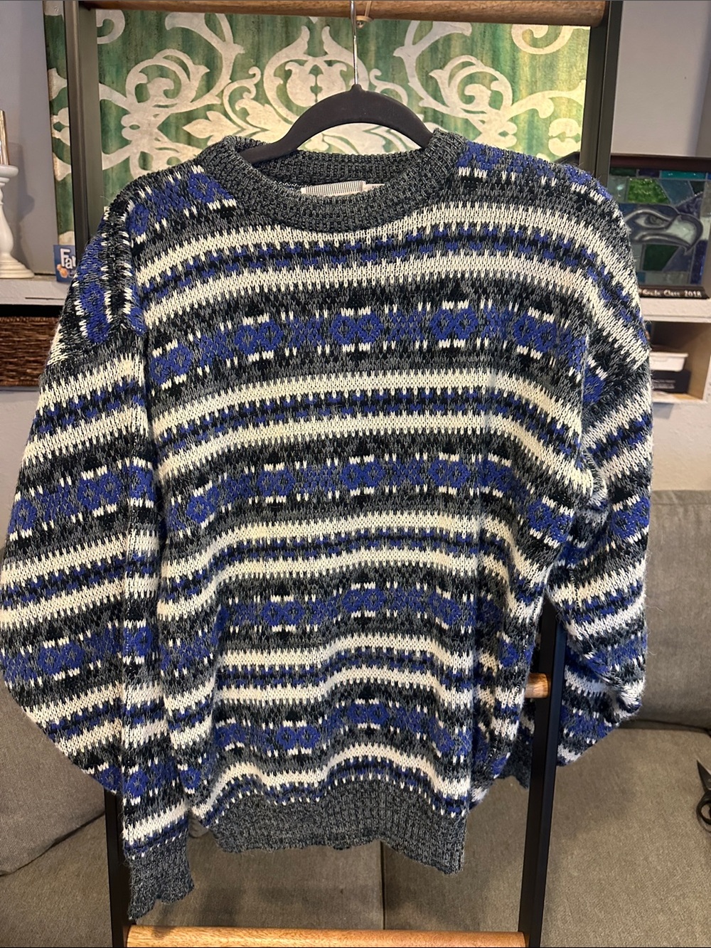 McGregor Striped Crewneck Sweater - Blue, Gray & White